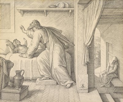 Elías revive al hijo de la viuda de Sarepta de Julius Schnorr von Carolsfeld