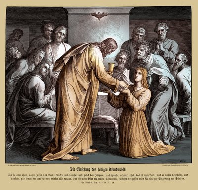 Eucaristía, Evangelio de Mateo de Julius Schnorr von Carolsfeld