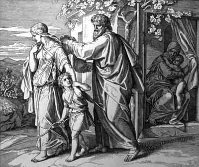 Expulsión de Ismael y su madre de Julius Schnorr von Carolsfeld