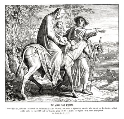 Huida a Egipto, Evangelio de Mateo de Julius Schnorr von Carolsfeld