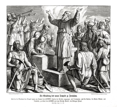 Fundación del nuevo templo en Jerusalén, Esdras de Julius Schnorr von Carolsfeld