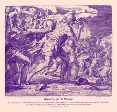 La victoria de Gedeón contra los madianitas, Jueces de Julius Schnorr von Carolsfeld