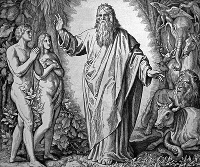 Dios crea a Adán y Eva de Julius Schnorr von Carolsfeld