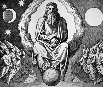 Dios descansa tras la creación del mundo de Julius Schnorr von Carolsfeld