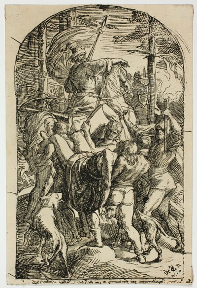 Hagen deja el cuerpo de Sigfrido para que lo lleven a casa desde el bosque de Julius Schnorr von Carolsfeld