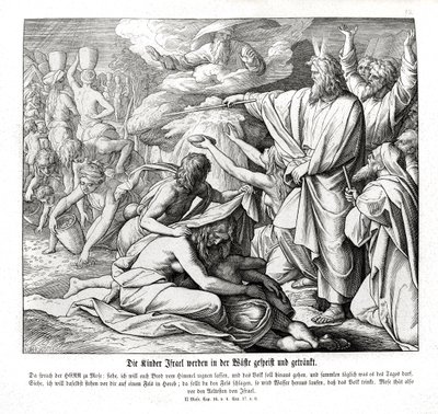 Los israelitas reciben comida en el desierto, Éxodo de Julius Schnorr von Carolsfeld