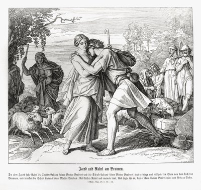 Jacob y Raquel en el pozo, Génesis de Julius Schnorr von Carolsfeld
