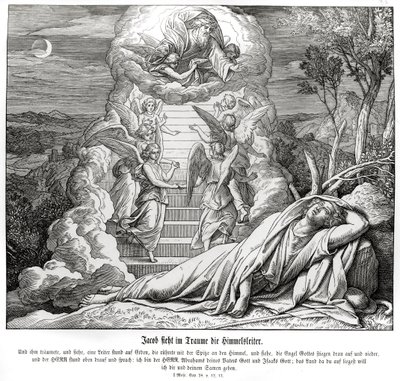 Jacob sueña con la escalera al cielo, Génesis de Julius Schnorr von Carolsfeld