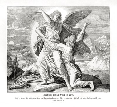 Jacob lucha con el ángel, Génesis de Julius Schnorr von Carolsfeld