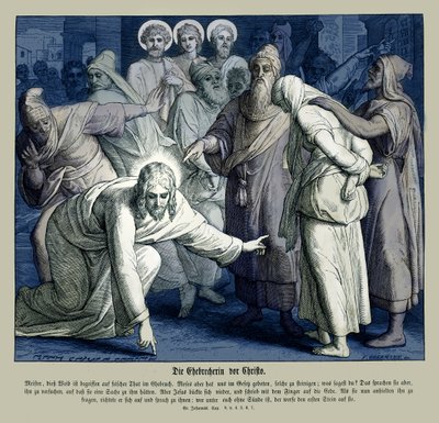 Jesús y la mujer adúltera, Evangelio de Juan de Julius Schnorr von Carolsfeld
