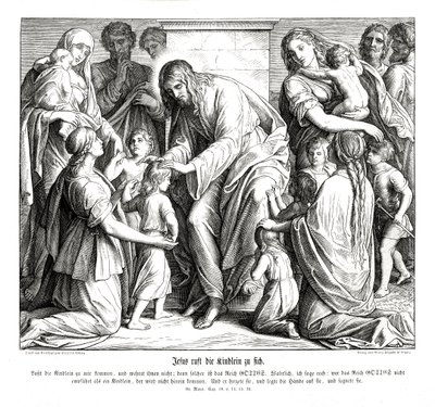 Jesús llama a los niños, Evangelio de Marcos de Julius Schnorr von Carolsfeld