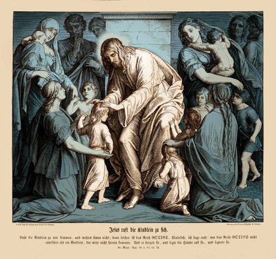 Jesús llama a los niños, Evangelio de Marcos de Julius Schnorr von Carolsfeld