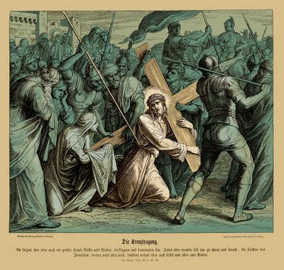 Jesús cargando la cruz, Evangelio de Lucas de Julius Schnorr von Carolsfeld