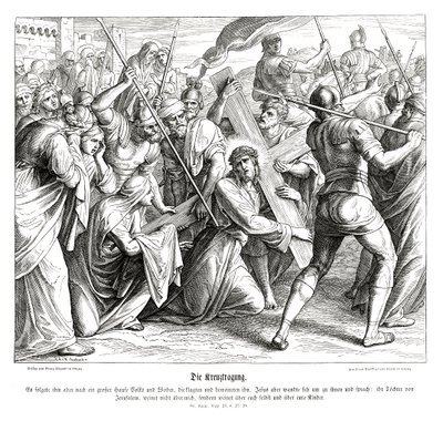 Jesús cargando la cruz, Evangelio de Lucas de Julius Schnorr von Carolsfeld