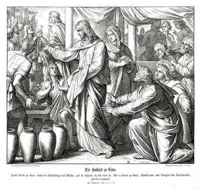 Jesús convierte el agua en vino, Evangelio de Juan de Julius Schnorr von Carolsfeld