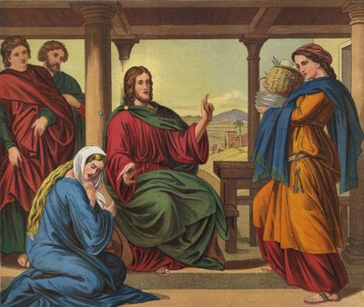 Jesús en la casa de Marta de Julius Schnorr von Carolsfeld