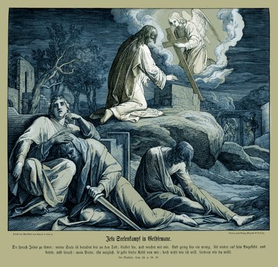 Jesús en el Jardín de Getsemaní, Evangelio de Mateo de Julius Schnorr von Carolsfeld