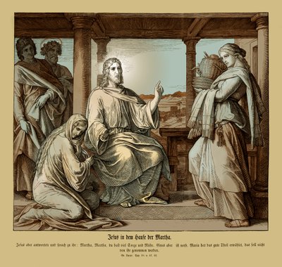 Jesús en la casa de Marta, Evangelio de Lucas de Julius Schnorr von Carolsfeld