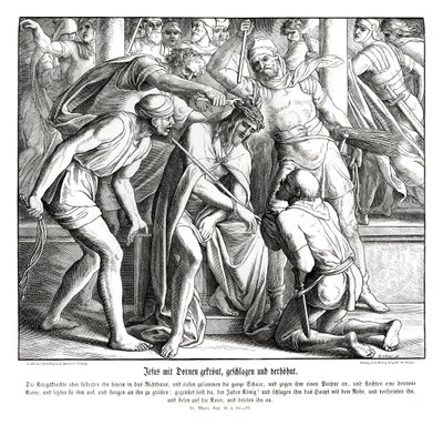 Jesús es coronado de espinas, Evangelio de Marcos de Julius Schnorr von Carolsfeld