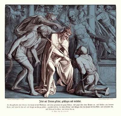 Jesús recibe una corona de espinas, Evangelio de Marcos de Julius Schnorr von Carolsfeld