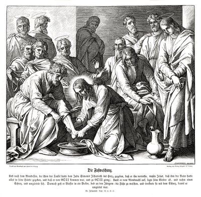 Jesús lava los pies de sus discípulos, Evangelio de Juan de Julius Schnorr von Carolsfeld