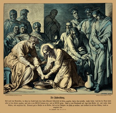 Jesús lava los pies de sus discípulos, Evangelio de Juan de Julius Schnorr von Carolsfeld