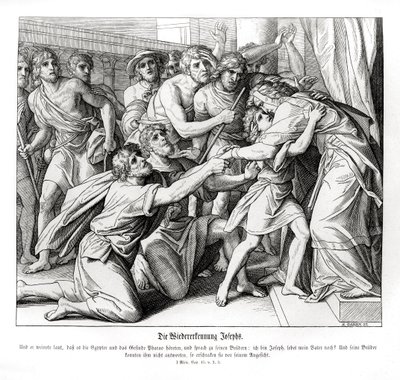José es reconocido por sus hermanos, Génesis de Julius Schnorr von Carolsfeld