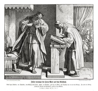 Josías escucha la palabra de la ley, 2 Reyes de Julius Schnorr von Carolsfeld