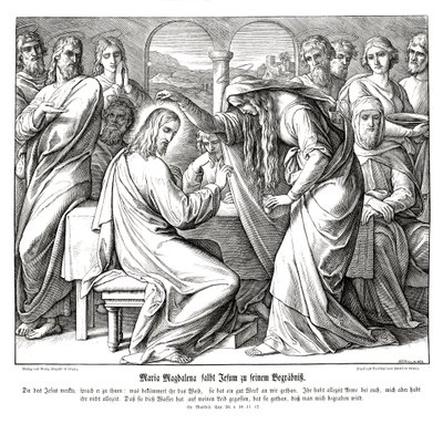 María Magdalena unge a Jesús, Evangelio de Mateo de Julius Schnorr von Carolsfeld