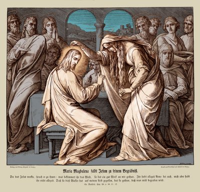 María Magdalena unge a Jesús, Evangelio de Mateo de Julius Schnorr von Carolsfeld