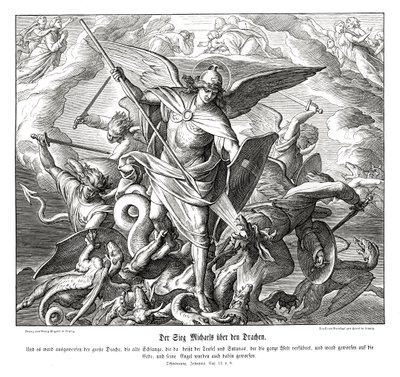 Victoria de Miguel sobre el dragón, Apocalipsis de Julius Schnorr von Carolsfeld
