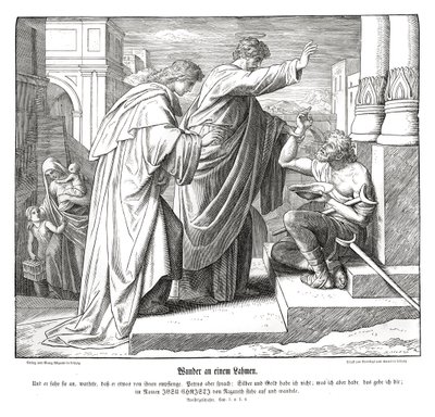 Milagro del hombre cojo, Hechos de los Apóstoles de Julius Schnorr von Carolsfeld