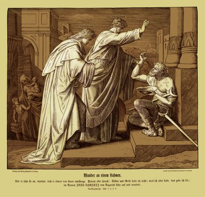 Milagro del hombre cojo, Hechos de los Apóstoles de Julius Schnorr von Carolsfeld