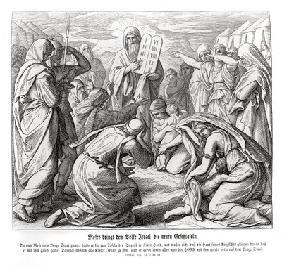 Moisés entrega los mandamientos, Éxodo de Julius Schnorr von Carolsfeld