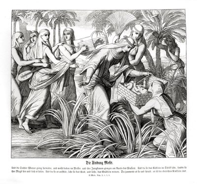 Moisés es descubierto en los juncos, Éxodo de Julius Schnorr von Carolsfeld