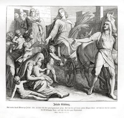 El faraón hace a José líder sobre Egipto, Génesis de Julius Schnorr von Carolsfeld