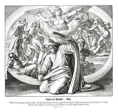 Salmos - arrepentimiento de Julius Schnorr von Carolsfeld
