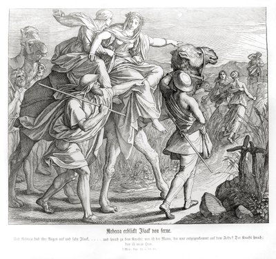 Rebeca ve a Isaac desde lejos, Génesis de Julius Schnorr von Carolsfeld