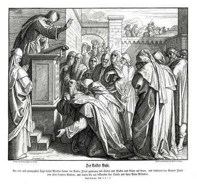 Arrepentimiento del pueblo, Nehemías de Julius Schnorr von Carolsfeld
