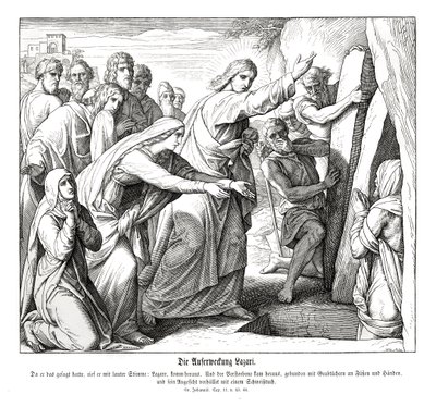 Resurrección de Lázaro, Evangelio de Juan de Julius Schnorr von Carolsfeld
