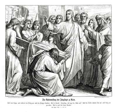 Resurrección del hijo de la viuda de Naín, Evangelio de Lucas de Julius Schnorr von Carolsfeld