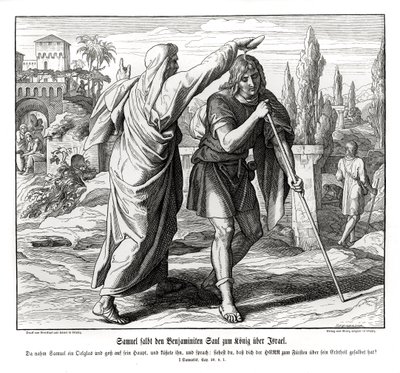 Samuel unge a Saúl como rey de Israel de Julius Schnorr von Carolsfeld