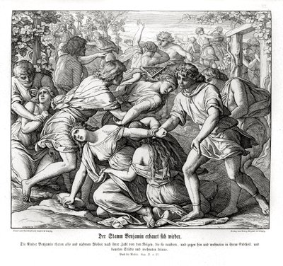 Hijos de Benjamín y las hijas de Silo, Jueces de Julius Schnorr von Carolsfeld
