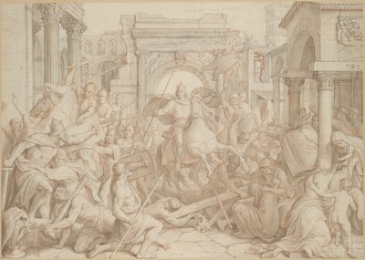 La entrada de Carlomagno en Pavía, 1840 de Julius Schnorr von Carolsfeld
