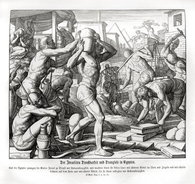 Los israelitas son esclavizados en Egipto, Éxodo de Julius Schnorr von Carolsfeld
