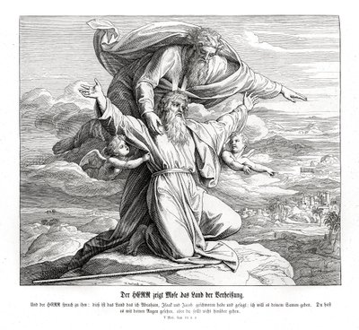 El Señor muestra a Moisés la tierra prometida, Deuteronomio de Julius Schnorr von Carolsfeld