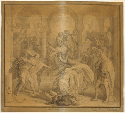 El fin del Nibelungo - La muerte de Krimilda de Julius Schnorr von Carolsfeld