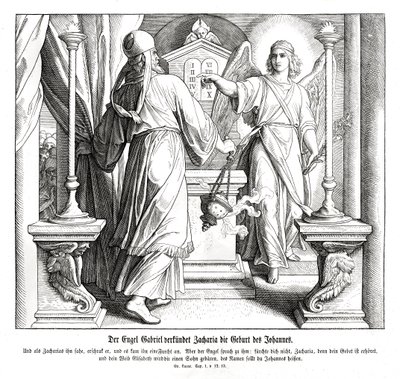 El ángel Gabriel aparece a Zacarías, Evangelio de Lucas de Julius Schnorr von Carolsfeld