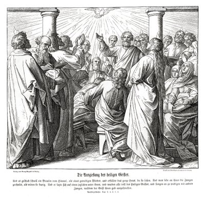 Los apóstoles se llenan del Espíritu Santo, Hechos de Julius Schnorr von Carolsfeld