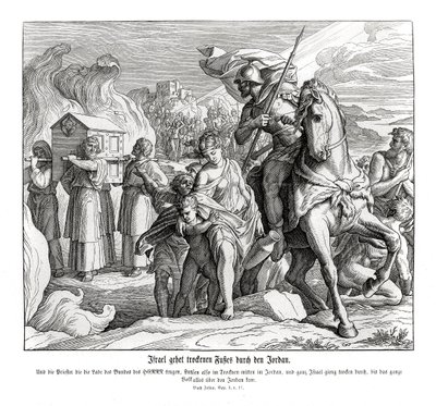 El arca de la alianza cruza el Jordán, Josué de Julius Schnorr von Carolsfeld
